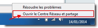 Ouvrir le centre réseau