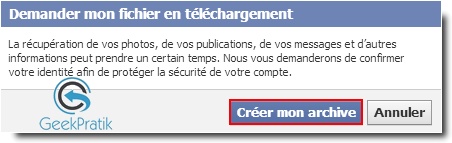 Sauvegarder un compte Facebook