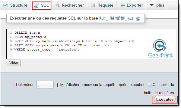 Supprimer et désactiver les révisions de vos articles dans WordPress SQL