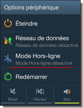 Android : Mode Avion