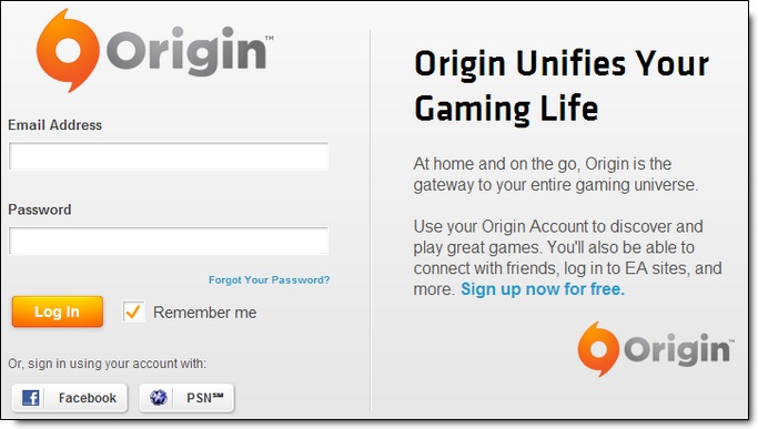 Login : Origin