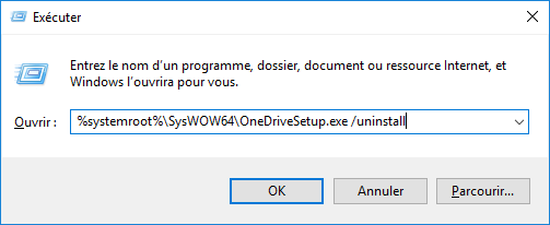 désinstaller OneDrive sous Windows 10