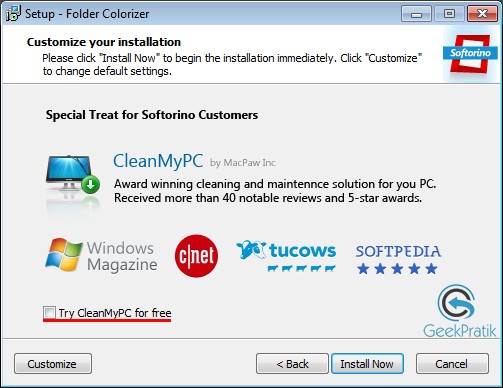 FolderColorizer Installation Etape 2